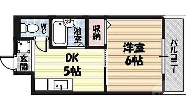 ハイム成城 ｜大阪府大阪市城東区成育4丁目(賃貸マンション1DK・2階・27.01㎡)の写真 その2