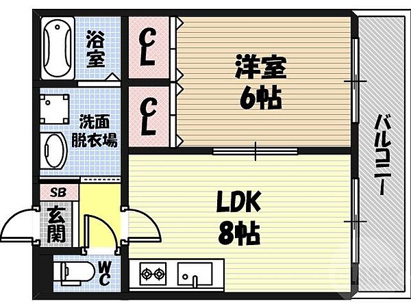 ラフィーネシャンブル ｜大阪府大阪市鶴見区鶴見4丁目(賃貸マンション1LDK・3階・36.85㎡)の写真 その2