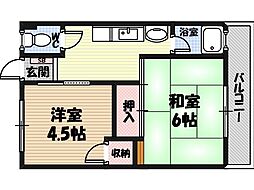 今福ハイツ 2階2DKの間取り