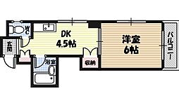 東洋プラザ野江2 1DKの間取図画像