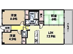 ローレルコート今福鶴見 3LDKの間取図画像