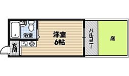 野江サンマンション ワンルームの間取図画像