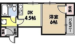 センチュリーアセットビル 1DKの間取図画像