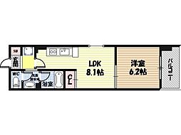 コンソラーレ東野田 1LDKの間取図画像