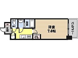 セレニテ京橋クレア 1Kの間取図画像