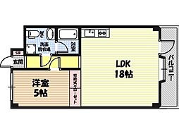 ノバ京橋 1LDKの間取図画像