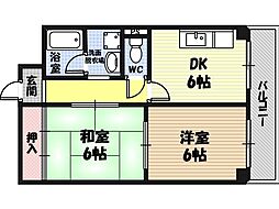 コーポラ・ベリエール 2DKの間取図画像