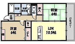 レーゼン・ハイム 2LDKの間取図画像