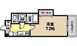 Luxe鶴見 1Kの間取図画像