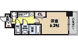エスリード京橋グランツ 1Kの間取図画像