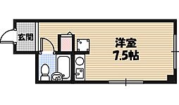 関目グロリーハイツ ワンルームの間取図画像
