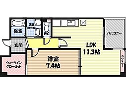 マレ・ドゥ・カルム 1LDKの間取図画像