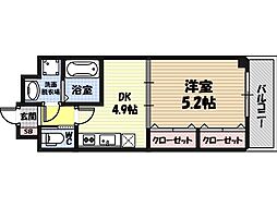 CITYSPIRE鶴見 1DKの間取図画像