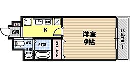 PARKHILLS都島縁 1Kの間取図画像