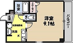パレ・ドゥ鶴見緑地 1Kの間取図画像