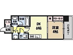 プレジオ城東中央 1DKの間取図画像