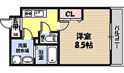 ラルーナ都島 1Kの間取図画像