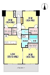 マ・トール土浦スカイマークレジデンス 3LDKの間取図画像