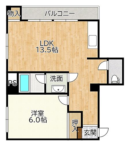 1LDK 間取り