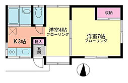ウエスト・ワカバ 1DKの間取図画像