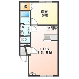 Mハイツ高砂15 1LDKの間取図画像