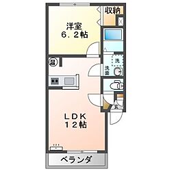 Mハイツ東町10 1LDKの間取図画像