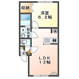 Mハイツ東町8 1LDKの間取図画像