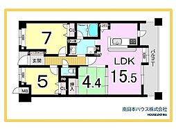ランドシティ谷山アルベルタ 3LDKの間取図画像