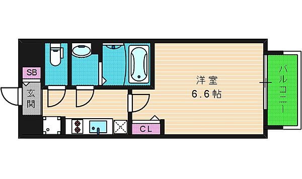 ファステート大阪城東グリッジ ｜大阪府大阪市東成区東中本2丁目(賃貸マンション1K・9階・22.23㎡)の写真 その2