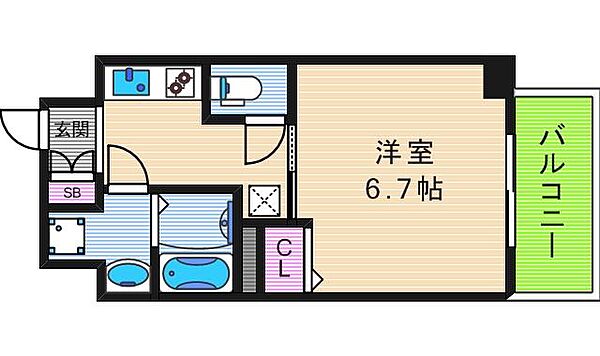 レオンコンフォート上本町 ｜大阪府大阪市天王寺区味原町(賃貸マンション1K・2階・24.14㎡)の写真 その2