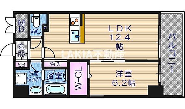 大阪府大阪市中央区島之内1丁目(賃貸マンション1LDK・10階・46.80㎡)の写真 その2