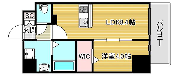 プレサンスOSAKA東中本エシデル 1501｜大阪府大阪市東成区東中本1丁目(賃貸マンション1LDK・15階・32.25㎡)の写真 その2