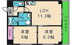 ハイツヒルトンPartII  ｜ 大阪府大阪市天王寺区国分町11-8（賃貸マンション2LDK・2階・53.86㎡） その2