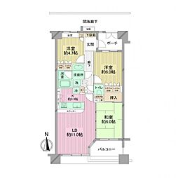 ファミールスクエア国分寺 3LDKの間取図画像