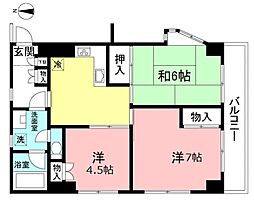 冨洋星が丘マンション 3DKの間取図画像