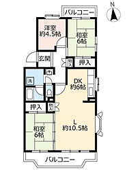 UR都市機構アーバニア大幸南12号棟 3LDKの間取図画像