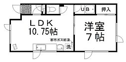 グランドハイツ 1LDKの間取図画像
