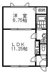 フォーレスト 1LDKの間取図画像