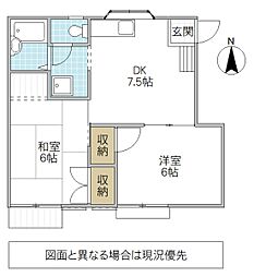 ファミールメゾン 2DKの間取図画像