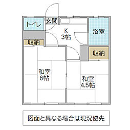 永井アパート 2Kの間取図画像
