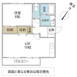 グランフォート大沼 1LDKの間取図画像