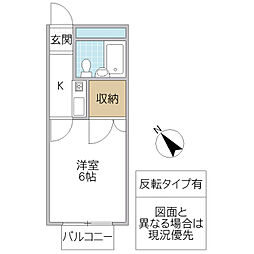 メゾンドエスポアール 1Kの間取図画像