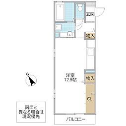 スターブル 3階ワンルームの間取り
