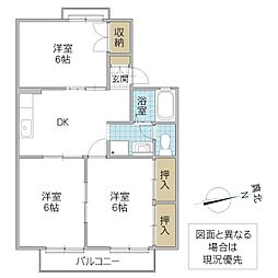コーポT&F 3DKの間取図画像