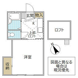 ワイズフラッツB 1Kの間取図画像
