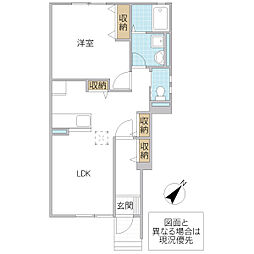 Mハイム 1LDKの間取図画像