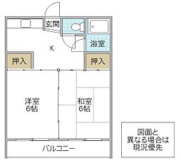 プリムN 2Kの間取図画像