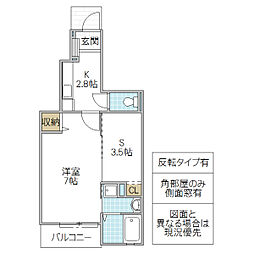 SUN・MKH3 1SKの間取図画像
