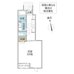 仮)日立市金沢町2丁目新築アパート 1Kの間取図画像