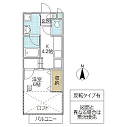 サン・フェール 1Kの間取図画像